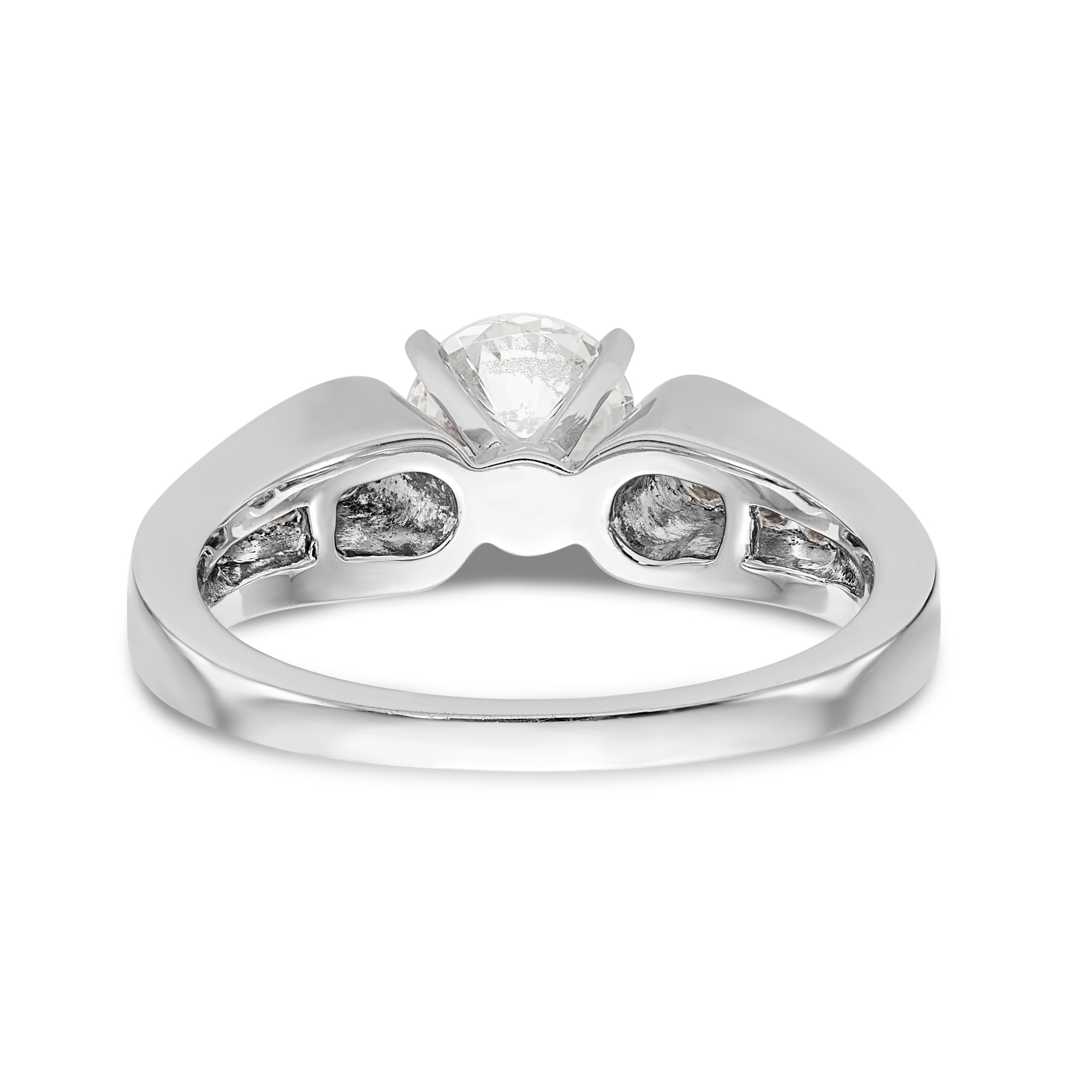 14K White Gold Diamond Peg Set Engagement Ring