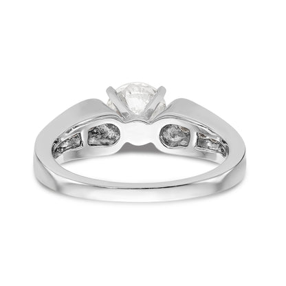 14K White Gold Diamond Peg Set Engagement Ring