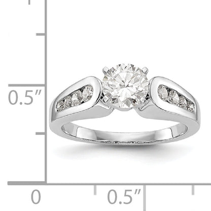 14K White Gold Diamond Peg Set Engagement Ring
