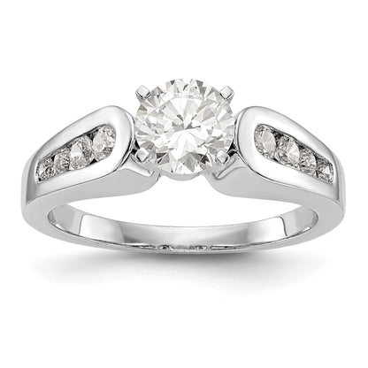 14K White Gold Diamond Peg Set Engagement Ring