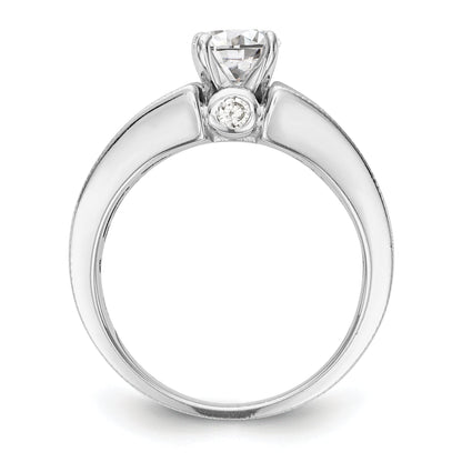 14K White Gold Diamond Peg Set Engagement Ring