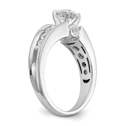 14K White Gold Diamond Peg Set Engagement Ring