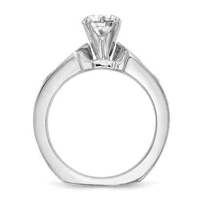 14K White Gold Diamond Peg Set Engagement Ring