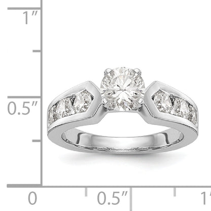 14K White Gold Diamond Peg Set Engagement Ring