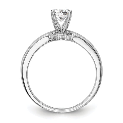 14K White Gold Diamond Peg Set Engagement Ring