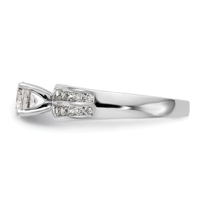 14K White Gold Diamond Peg Set Engagement Ring