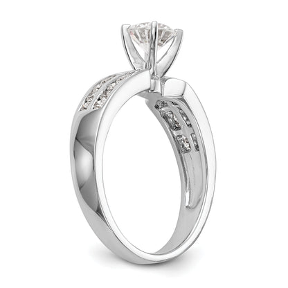 14K White Gold Diamond Peg Set Engagement Ring
