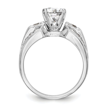 14K White Gold Diamond Peg Set Engagement Ring