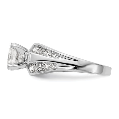 14K White Gold Diamond Peg Set Engagement Ring