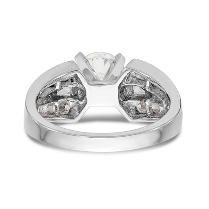 14K White Gold Diamond Peg Set Engagement Ring