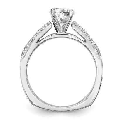 14K White Gold Diamond Peg Set Engagement Ring