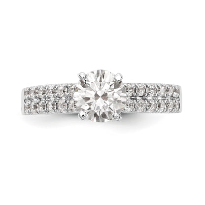 14K White Gold Diamond Peg Set Engagement Ring
