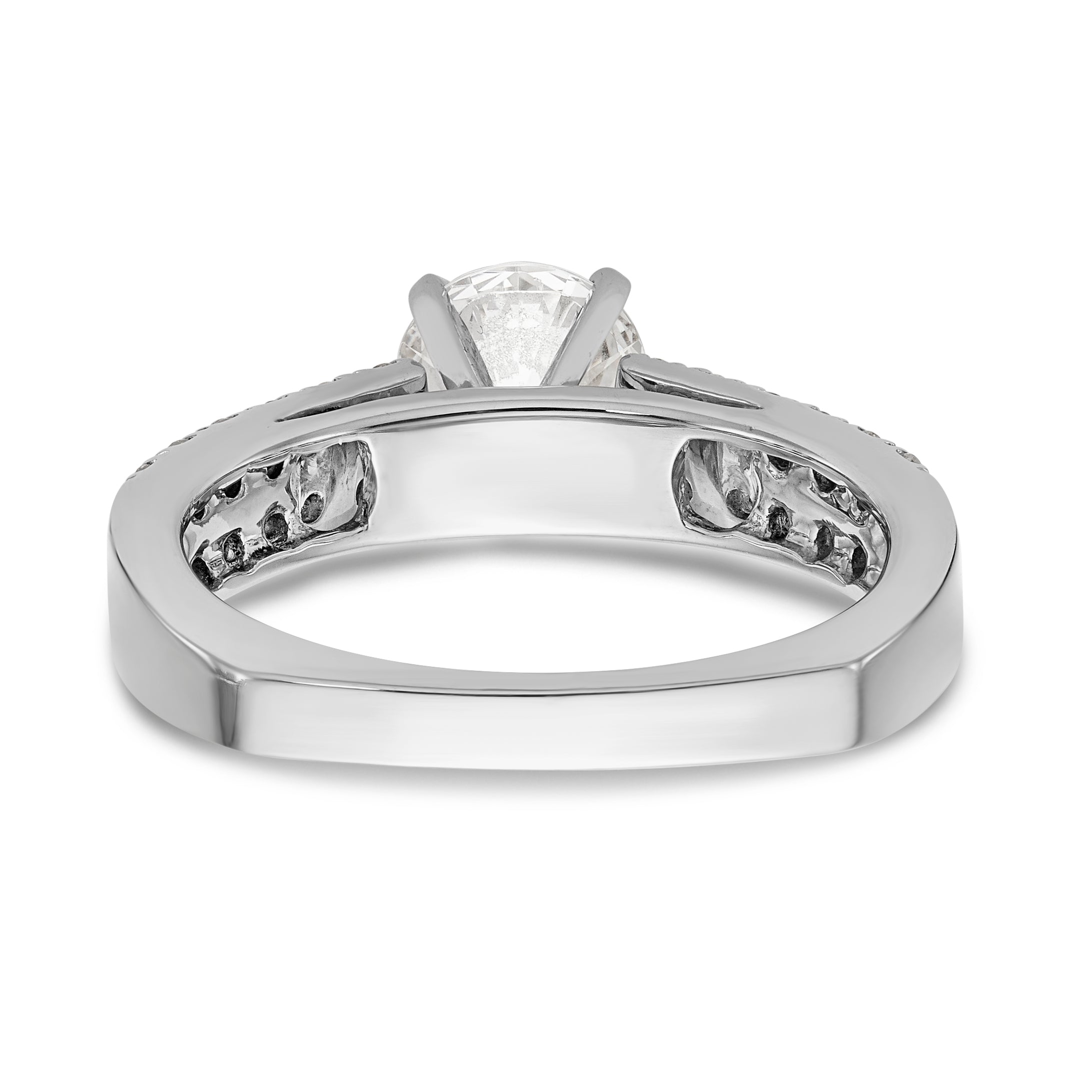 14K White Gold Diamond Peg Set Engagement Ring