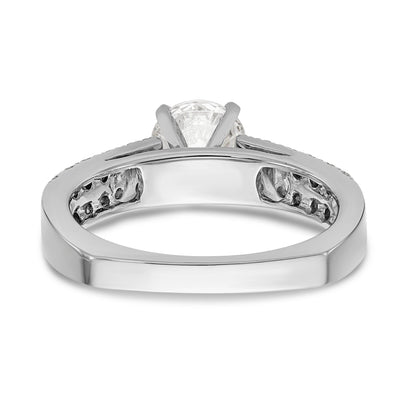 14K White Gold Diamond Peg Set Engagement Ring
