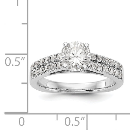 14K White Gold Diamond Peg Set Engagement Ring