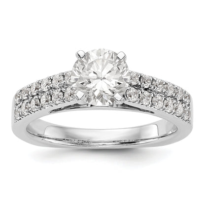 14K White Gold Diamond Peg Set Engagement Ring
