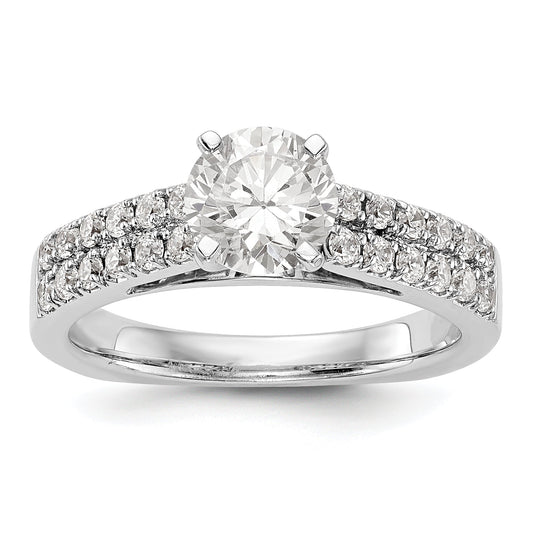 14K White Gold Diamond Peg Set Engagement Ring
