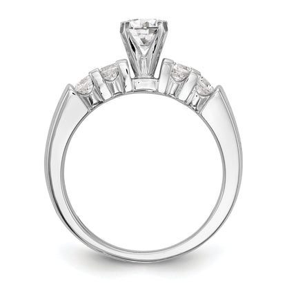 14K White Gold Diamond Peg Set Engagement Ring