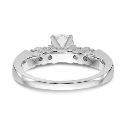 14K White Gold Diamond Peg Set Engagement Ring