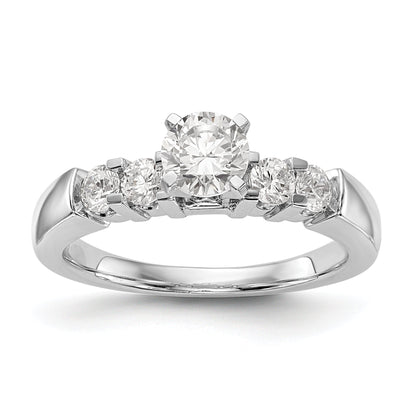 14K White Gold Diamond Peg Set Engagement Ring