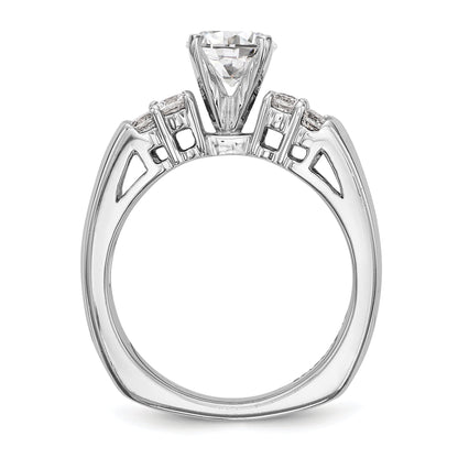 14K White Gold Diamond Peg Set Engagement Ring