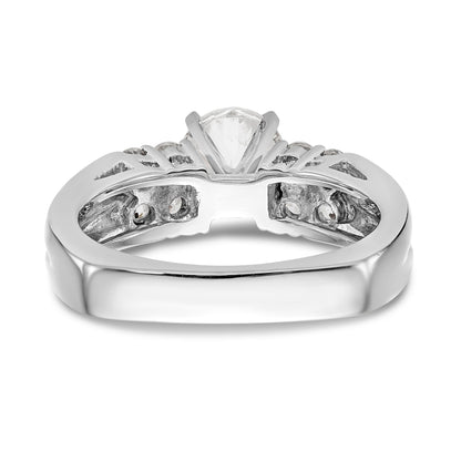 14K White Gold Diamond Peg Set Engagement Ring