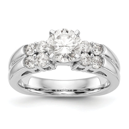 14K White Gold Diamond Peg Set Engagement Ring