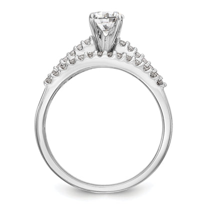 14K White Gold Diamond Peg Set Engagement Ring