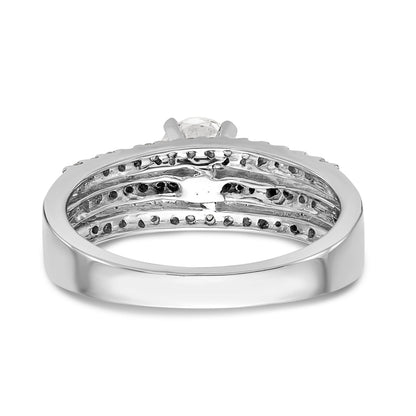 14K White Gold Diamond Peg Set Engagement Ring