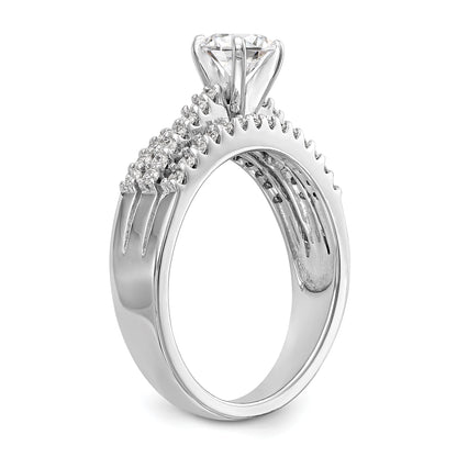 14K White Gold Diamond Peg Set Engagement Ring