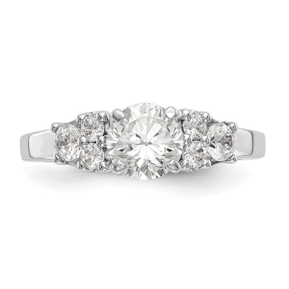 14K Two tone Diamond Peg Set CZ Engagement Ring