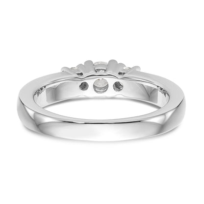 14K White Gold 3 Stone Simulated Diamond Engagement Ring