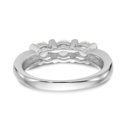 14K White Gold 3 Stone Diamond Engagement Ring