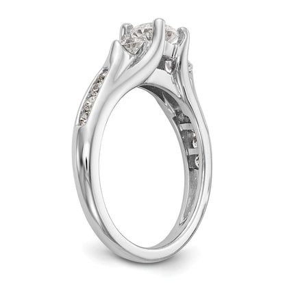 14K White Gold 3 Stone Simulated Diamond Engagement Ring