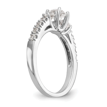 14K White Gold 3 Stone Simulated Diamond Engagement Ring