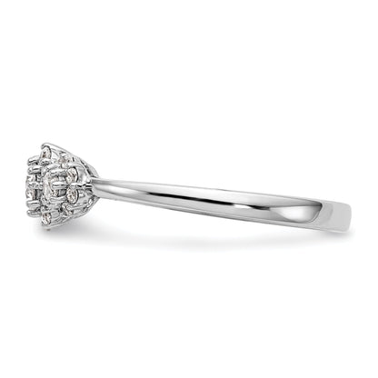14K White Gold 3 Stone Simulated Diamond Engagement Ring