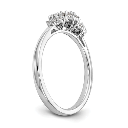 14K White Gold 3 Stone Simulated Diamond Engagement Ring