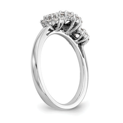 14K White Gold 3 Stone Simulated Diamond Engagement Ring