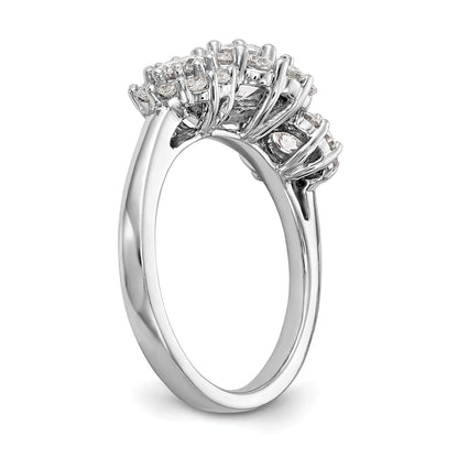 14K White Gold 3 Stone Simulated Diamond Engagement Ring