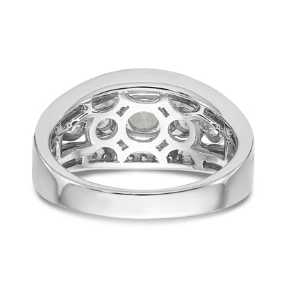 14K White Gold 3 Stone Simulated Diamond Engagement Ring