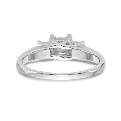 14K White Gold 3 Stone Simulated Diamond Engagement Ring