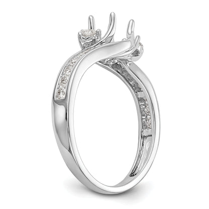 14K White Gold 3 Stone Simulated Diamond Engagement Ring