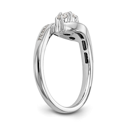 14K White Gold 3 Stone Simulated Diamond Engagement Ring