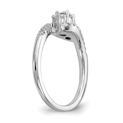 14K White Gold 3 Stone Simulated Diamond Engagement Ring