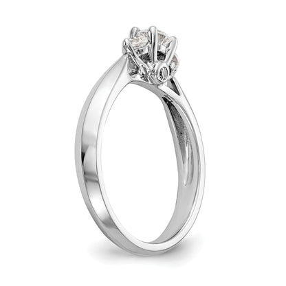 14K White Gold 3 Stone Simulated Diamond Engagement Ring
