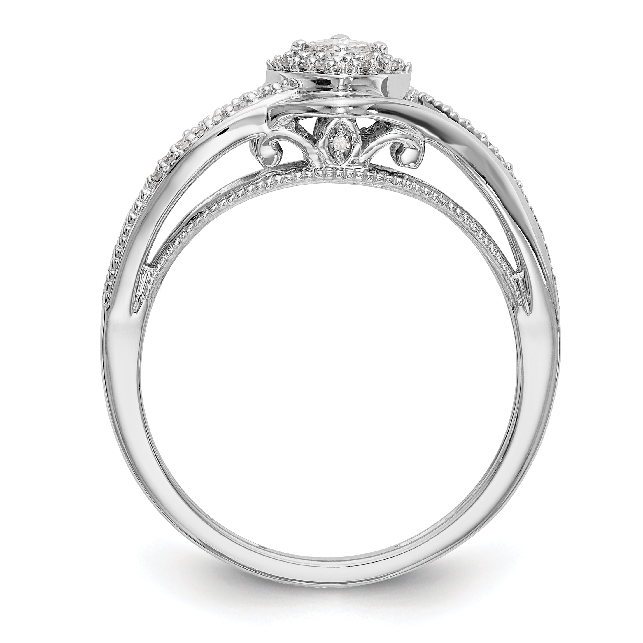 14K White Gold Complete Diamond Promise/Engagement Ring