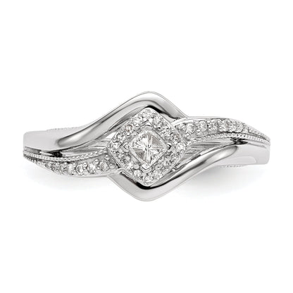 14K White Gold Complete Diamond Promise/Engagement Ring