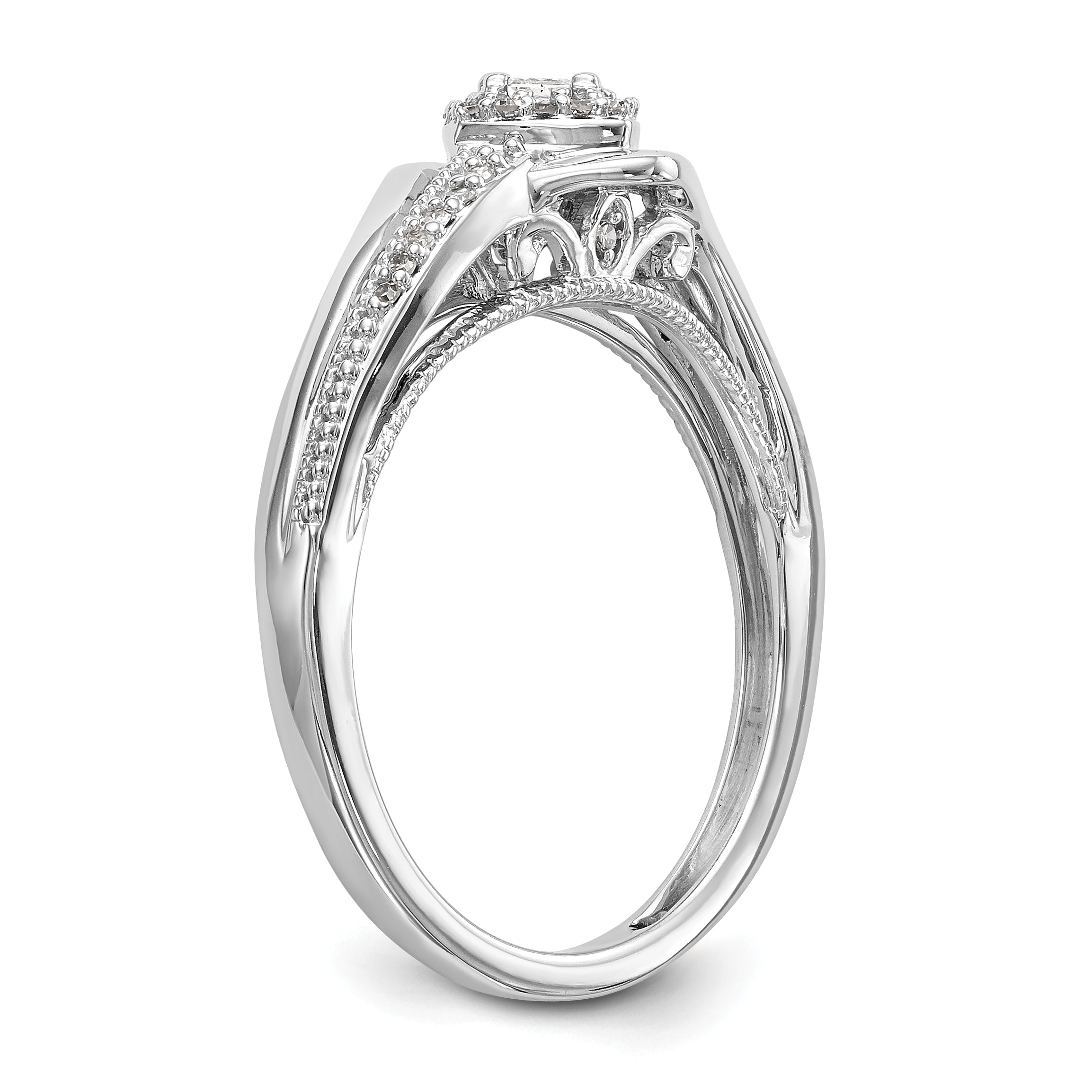 14K White Gold Complete Diamond Promise/Engagement Ring