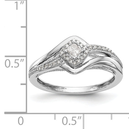 14K White Gold Complete Diamond Promise/Engagement Ring