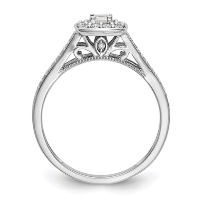 14K White Gold Complete Diamond Promise/Engagement Ring